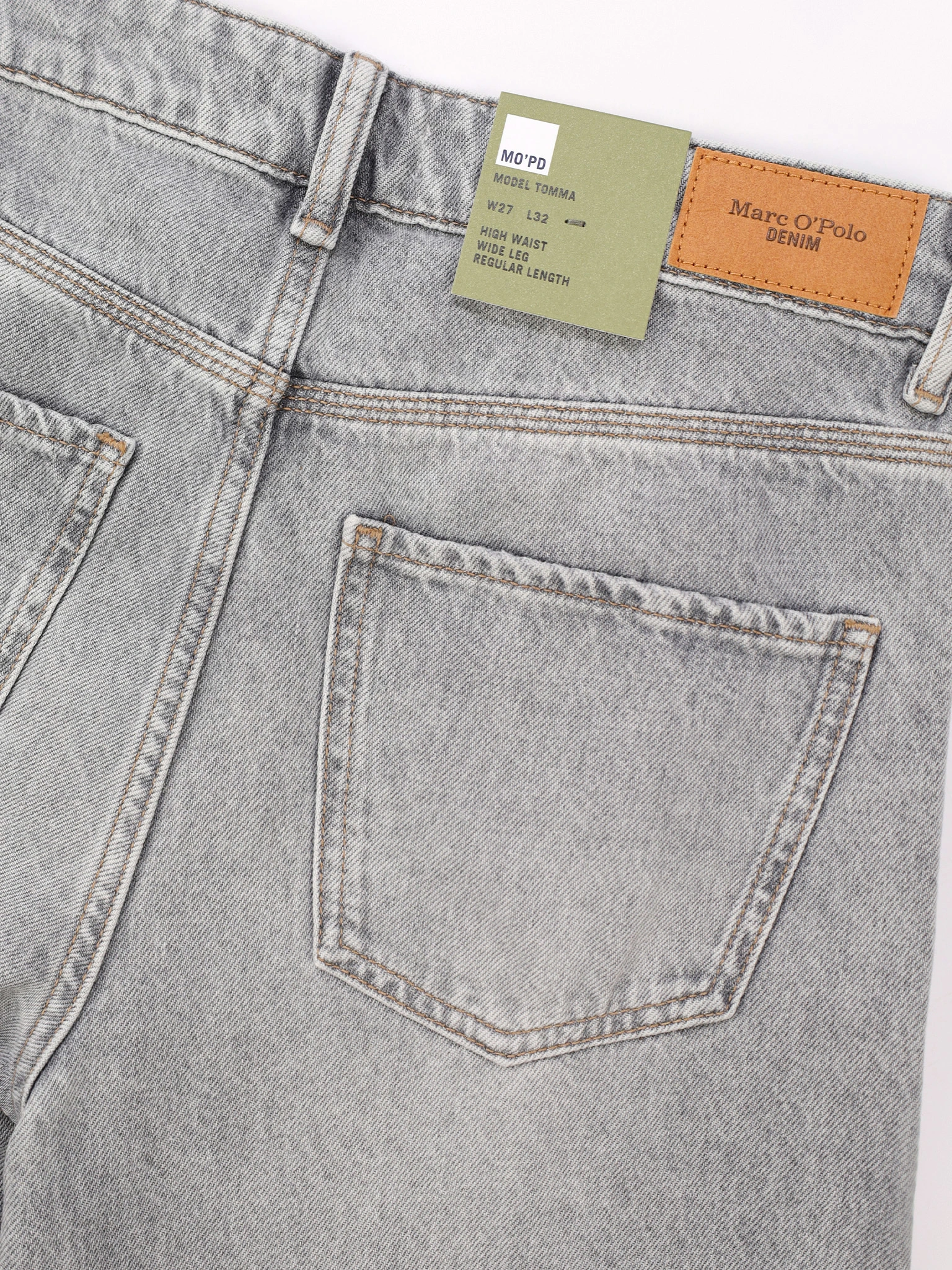 Джинсы широкого кроя серого цвета из хлопка